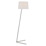 60" Nickel Novelty Floor Lamp With White Frosted Glass Drum Shade