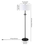 66" Black Traditional Shaped Floor Lamp With White Frosted Glass Empire Shade