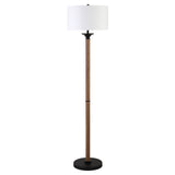 66" Black Traditional Shaped Floor Lamp With White Drum Shade