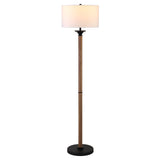 66" Black Traditional Shaped Floor Lamp With White Drum Shade