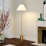 64" Nickel Traditional Shaped Floor Lamp With White Frosted Glass Empire Shade