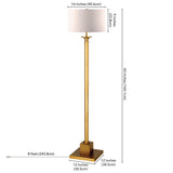 68" Brass Reading Floor Lamp With Clear Seeded Glass Globe Shade