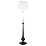 68" Black Traditional Shaped Floor Lamp With White Frosted Glass Drum Shade