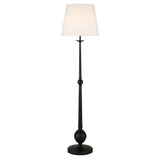 68" Black Traditional Shaped Floor Lamp With White Frosted Glass Drum Shade