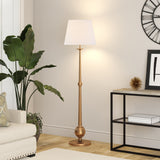 68" Black Traditional Shaped Floor Lamp With White Frosted Glass Drum Shade