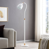 66" Black Reading Floor Lamp With Clear Seeded Glass Empire Shade