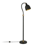 68" Black Adjustable Reading Floor Lamp With Black Dome Shade