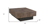 29" Black Solid Wood Round Distressed Coffee Table