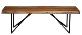 55" Brown and Black Solid Wood Dining Bench