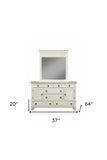 62" White Solid Wood Seven Drawer Double Dresser