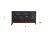 56" White Solid Wood Six Drawer Double Dresser