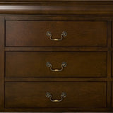 60" Brown Solid Wood Six Drawer Double Dresser