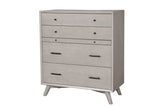 38" Gray Solid Wood Four Drawer Chest