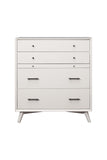 38" White Solid Wood Four Drawer Chest