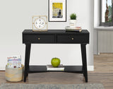 42" Brown Solid and Manufactured Wood Floor Shelf Console Table With Storage With Storage