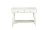 42" White Solid and Manufactured Wood Floor Shelf Console Table With Storage With Storage