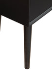 18" Black Mid Century Mod Wood End Table With Drawer