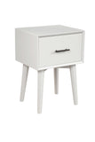 27" White Solid Manufactured Wood End Table With Drawer