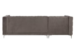 Gray Velvet L Shaped Seating Component