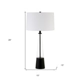 23" Black Metal Desk Table Lamp With Black Dome Shade