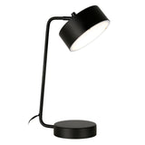 18" Black Metal Desk Table Lamp With Black Drum Shade