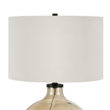 24" Gold Glass Table Lamp With White Drum Shade