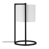 22" Black Metal Table Lamp With White Drum Shade