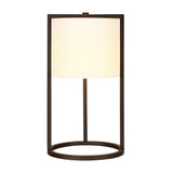 22" Black Metal Table Lamp With White Drum Shade