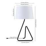 24" Clear Glass Table Lamp With White Drum Shade