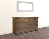 70" Natural Solid Wood Seven Drawer Triple Dresser