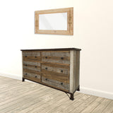 61" Brown Solid Wood Six Drawer Double Dresser