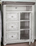 37" Gray Solid Wood Five Drawer Chest