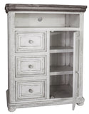 39" Off White Solid Wood Three Drawer Gentlemans Chest