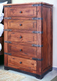 39" Off White Solid Wood Three Drawer Gentlemans Chest