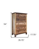 36" Natural Solid Wood Five Drawer Chest