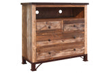 43" Brown Solid Wood Four Drawer Chest