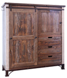 55" Brown Solid Wood Three Drawer Gentlemans Chest