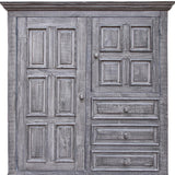 55" Gray Solid Wood Three Drawer Gentlemans Chest