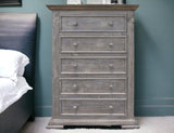 37" Gray Solid Wood Four Drawer Chest