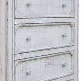 37" Antiqued White Solid Wood Four Drawer Chest