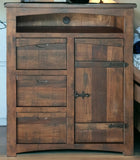 37" Brown Solid Wood Three Drawer Chest