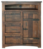 43" Brown Solid Wood Three Drawer Gentlemans Chest