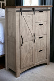 37" Light Gray Solid Wood Four Drawer Chest