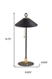 24" Antiqued Bronze Metal Candlestick Table Lamp With Off White Globe Shade