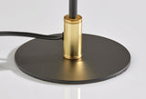 20" Black and Gold Metal Two Light Candlestick LED Table Lamp With Black Cone Shade