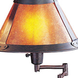 18" Rust Metal Table Lamp With Amber Empire Shade