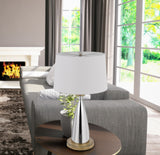 22" Bronze Metal Two Light USB Table Lamp With Bronze Dome Shade