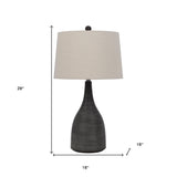 26" Clear Glass Table Lamp With White Empire Shade