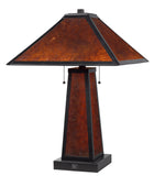 29" Black Ceramic Table Lamp With Beige Empire Shade