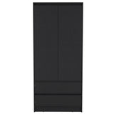 32" Black Two Drawer Combo Dresser